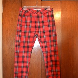 Red Plaid Topman pants